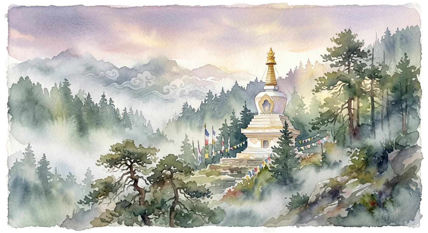 Artistic representation of chorten