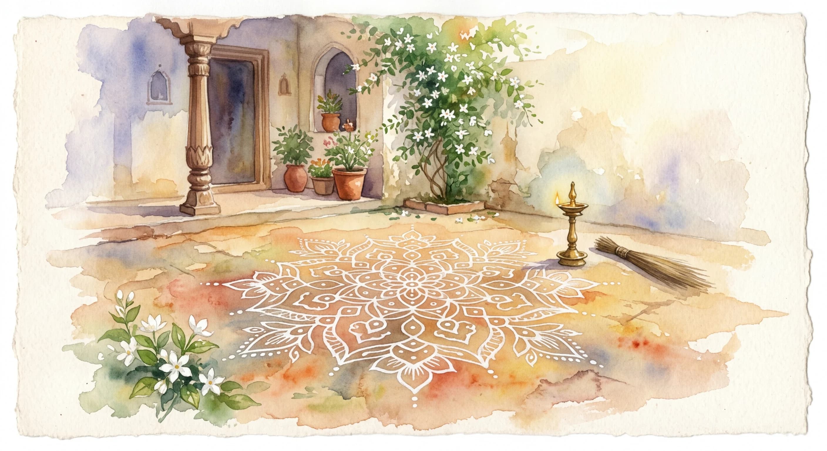 Artistic representation of Kolam