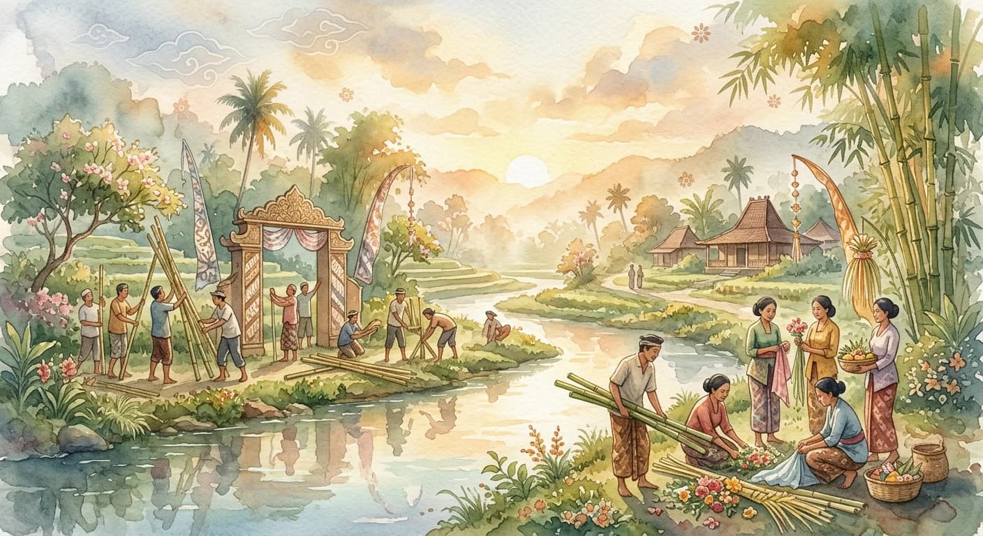 Artistic representation of Gotong-royong