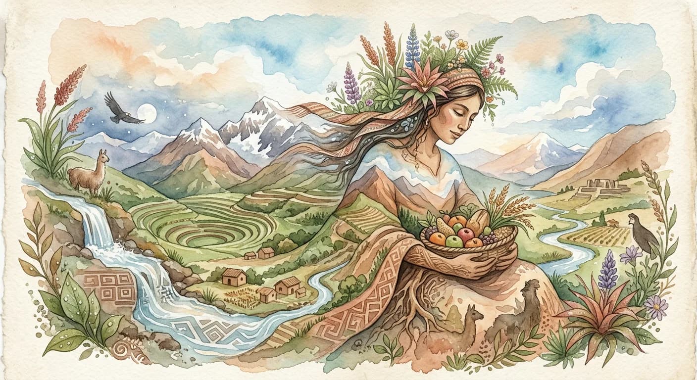 Artistic representation of Pachamama