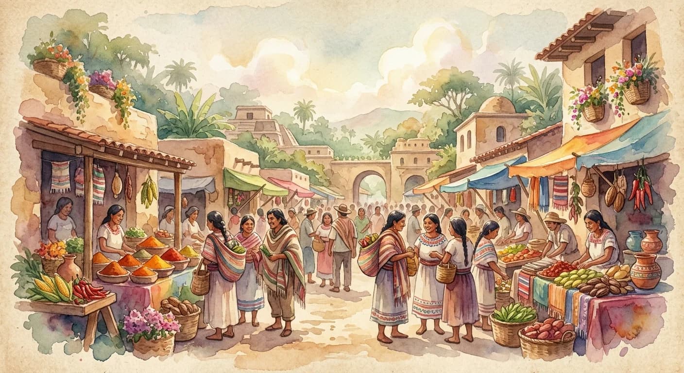 Artistic representation of tianquiztli
