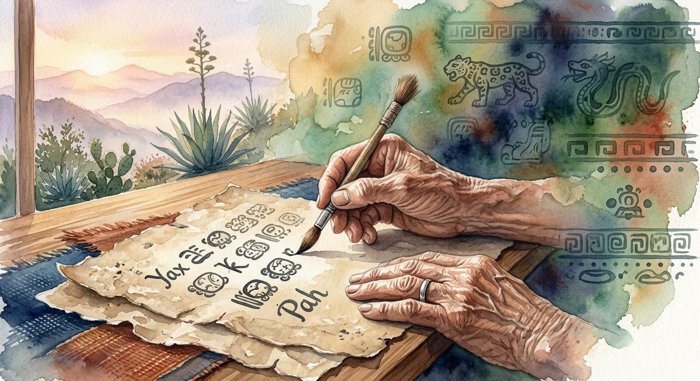 Artistic representation of tlahcuilo