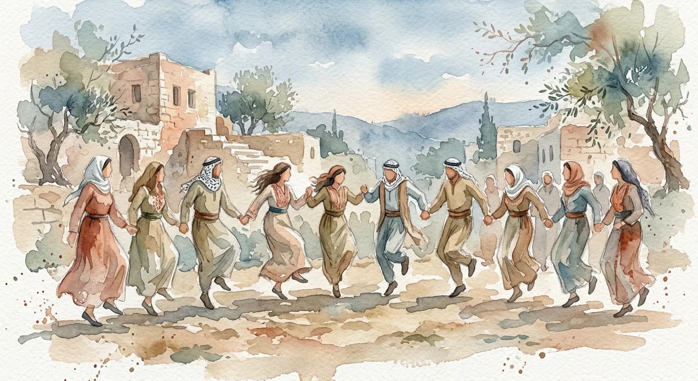 Artistic representation of Dabke