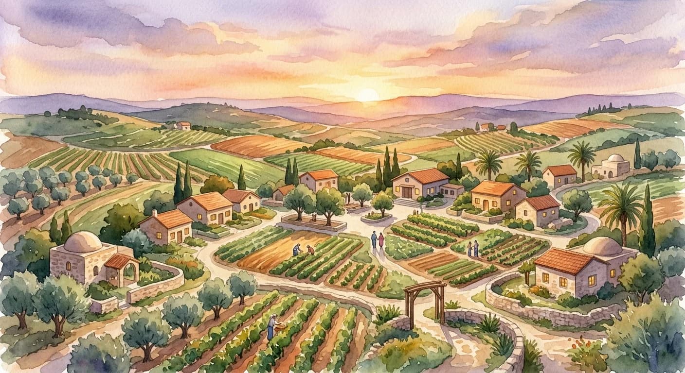 Artistic representation of Moshav