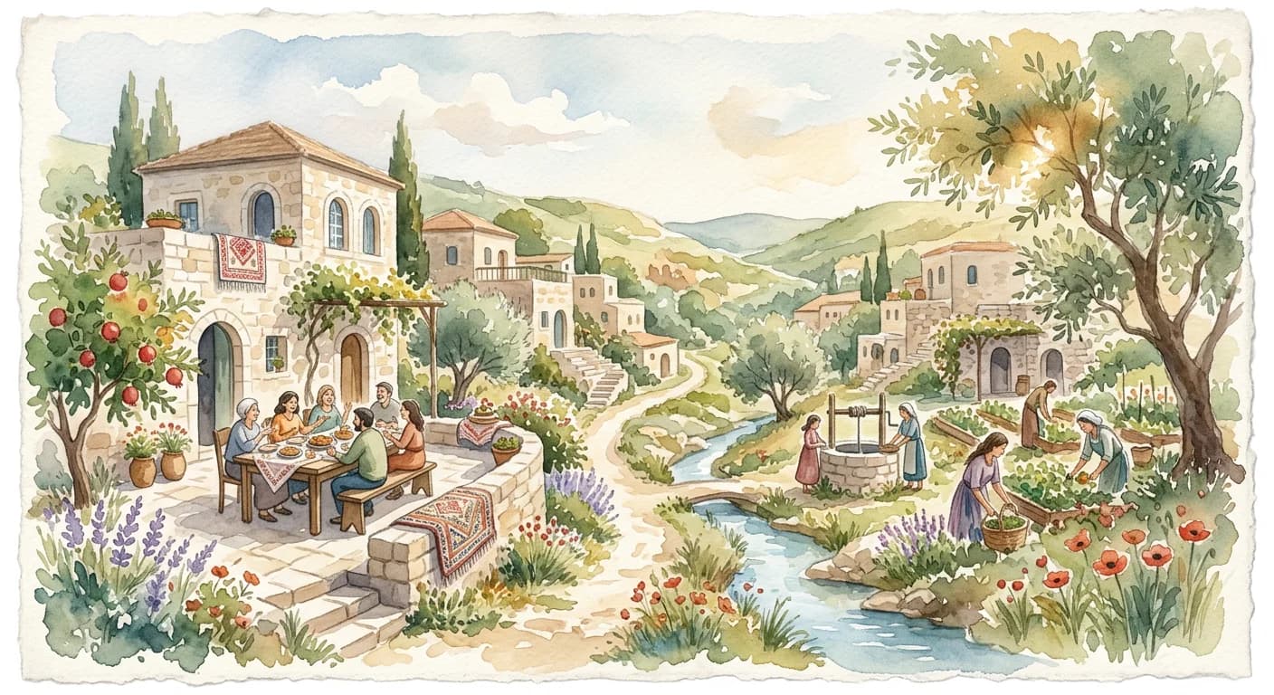 Artistic representation of Kibbutz