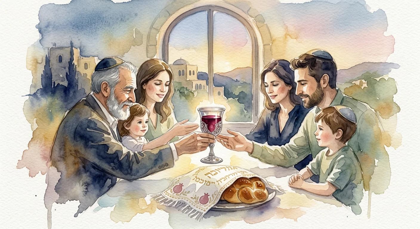 Artistic representation of Kiddush