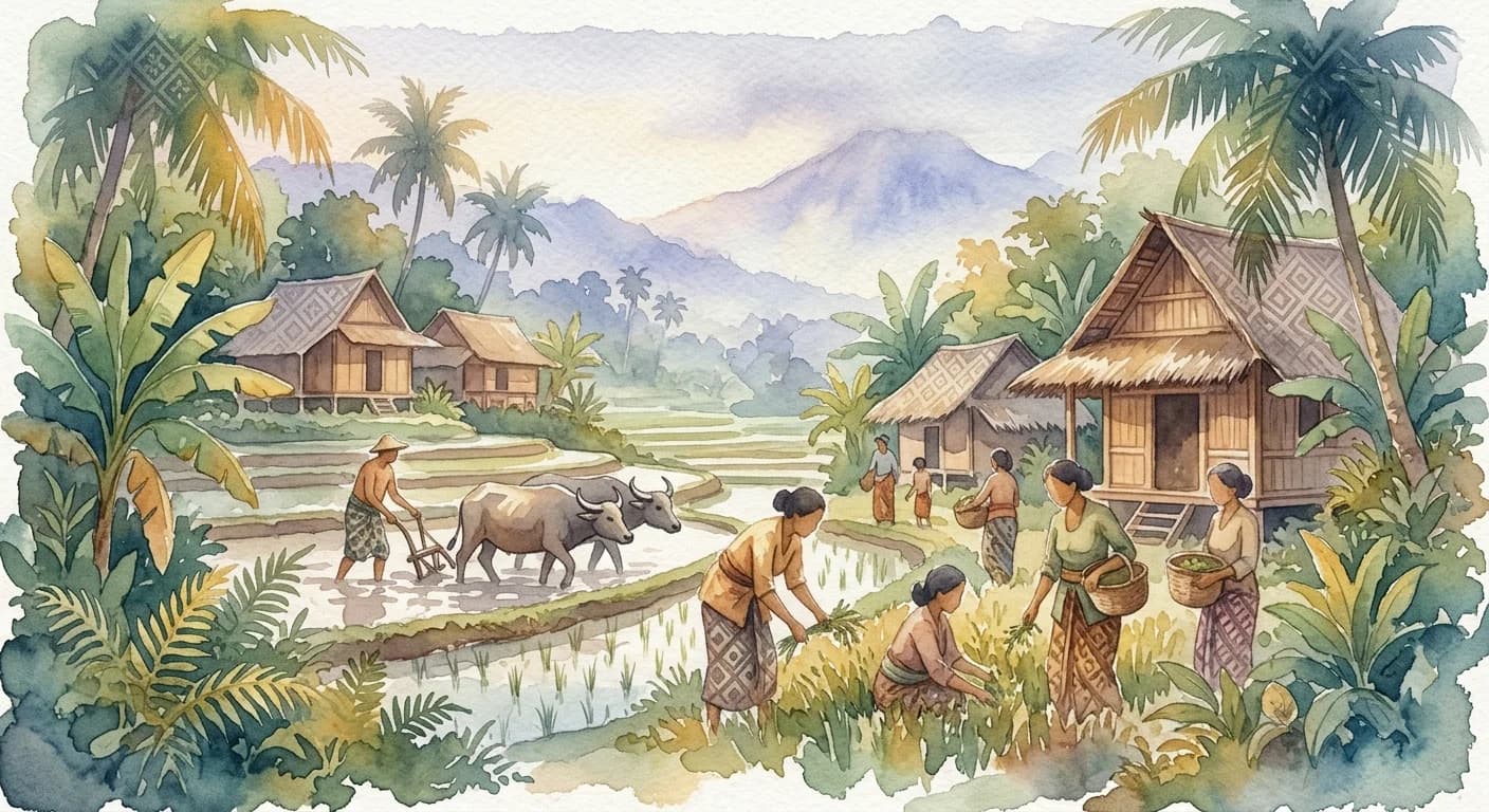 Artistic representation of Gotong royong