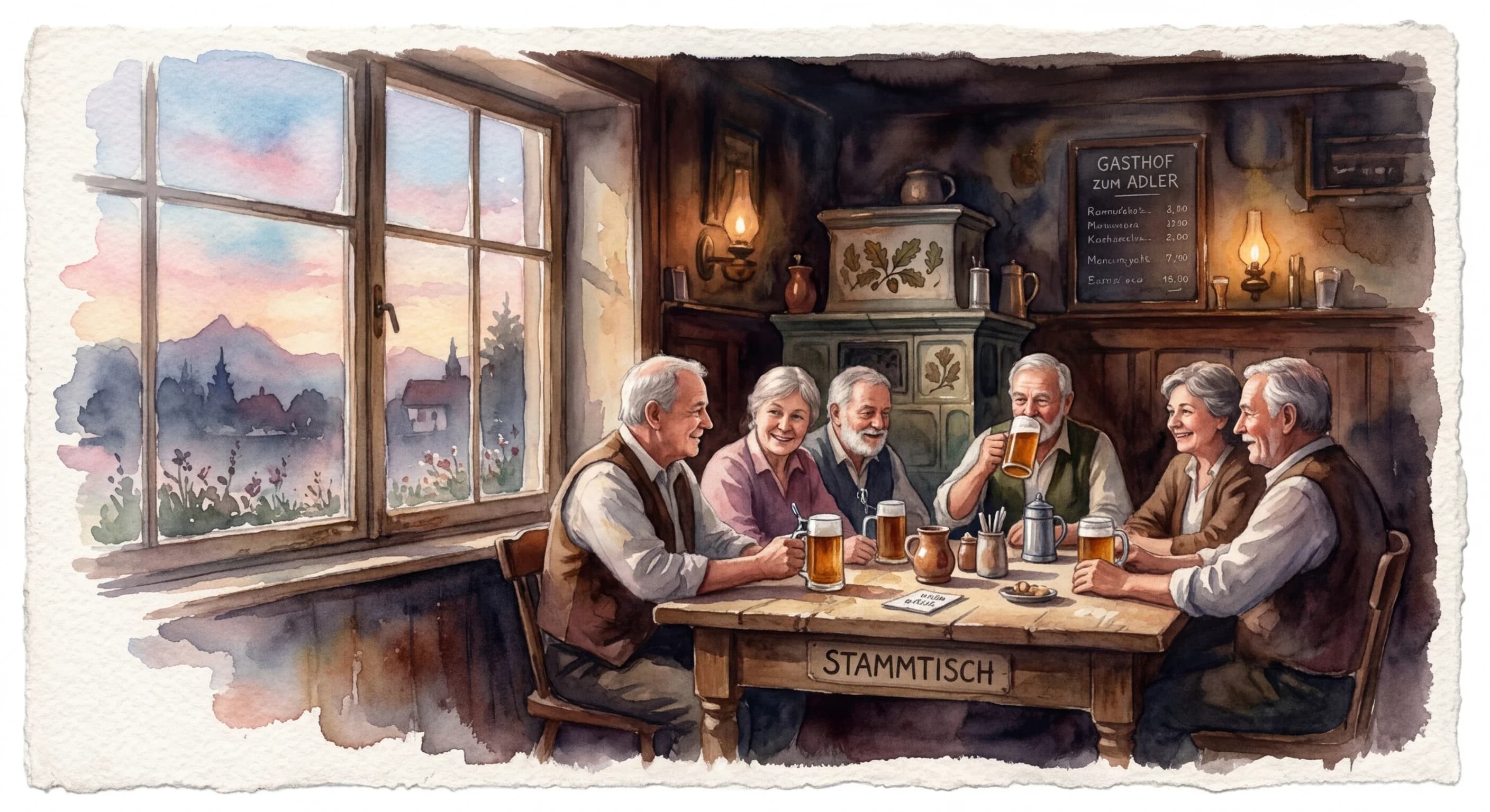 Artistic representation of Stammtisch