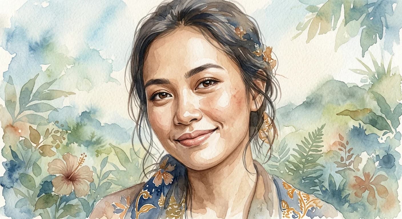 Artistic representation of Senyum simpul