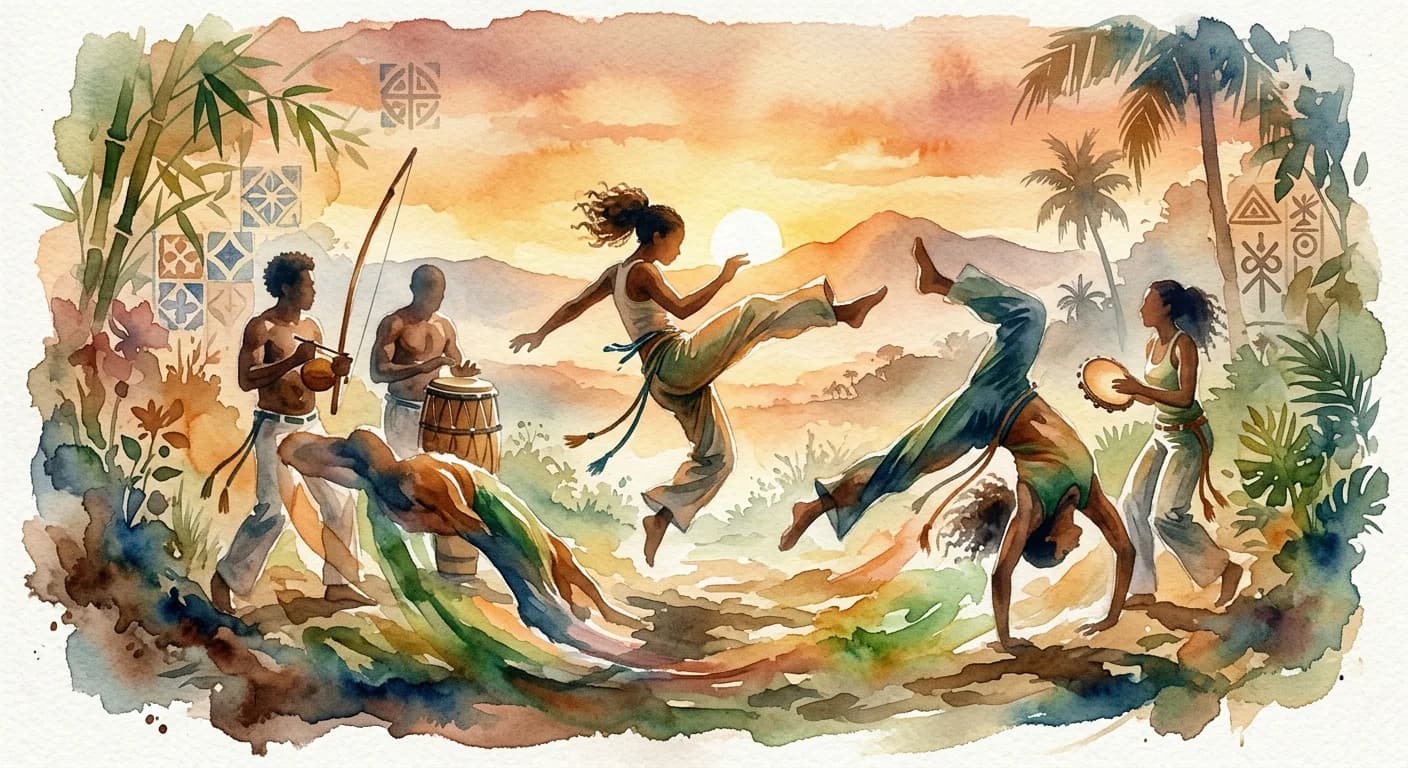 Artistic representation of Capoeira