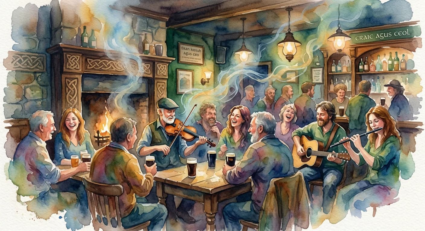 Artistic representation of Craic agus ceol