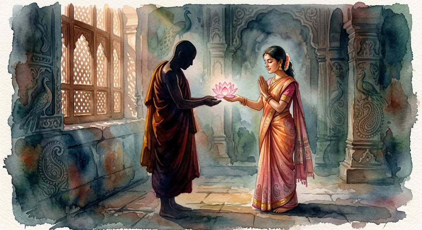 Artistic representation of Dakkhinā