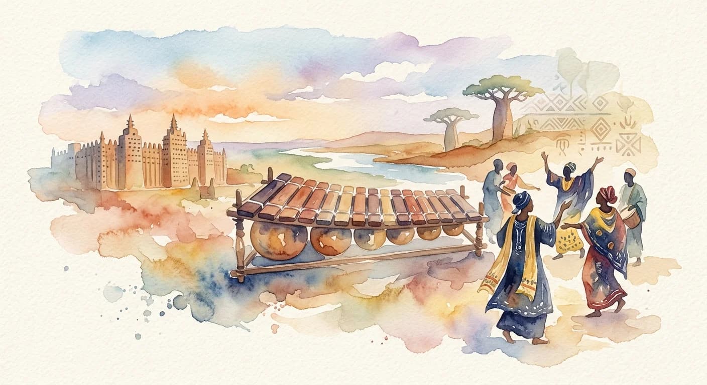 Artistic representation of Balafon