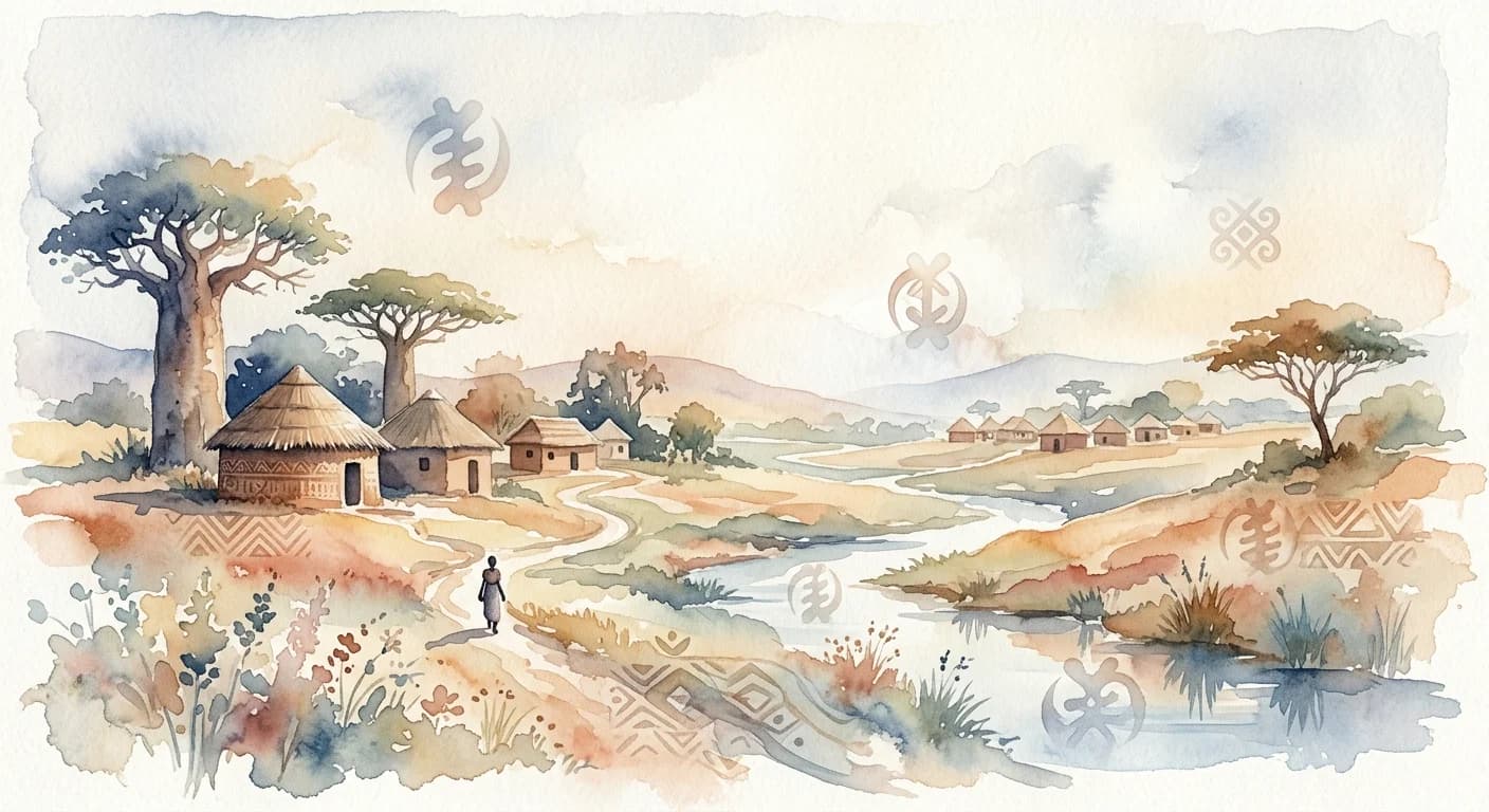 Artistic representation of Adinkra