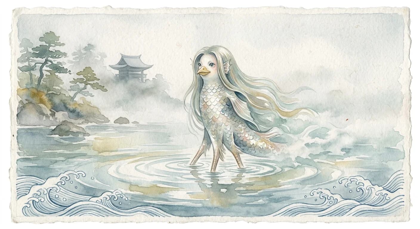 Artistic representation of Amabie