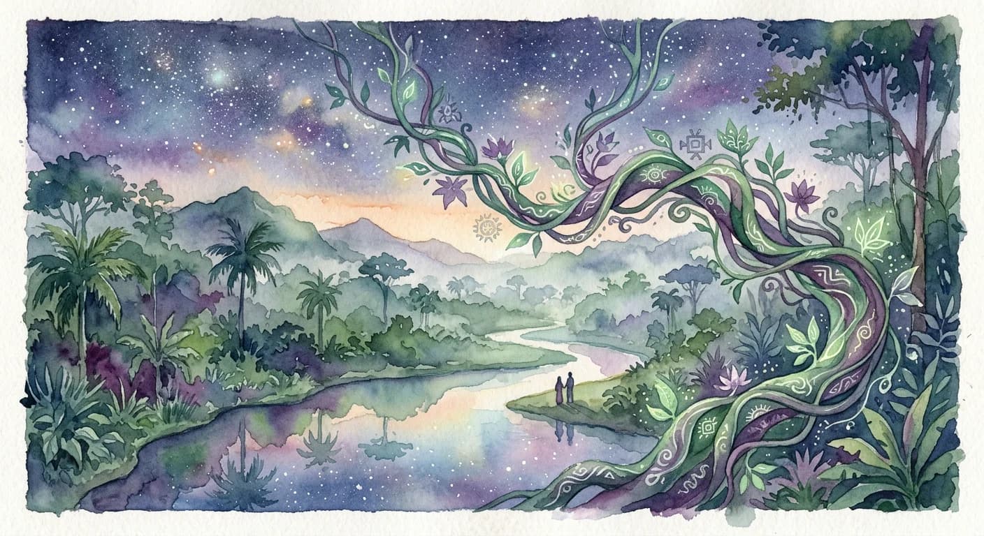 Artistic representation of Ayahuasca