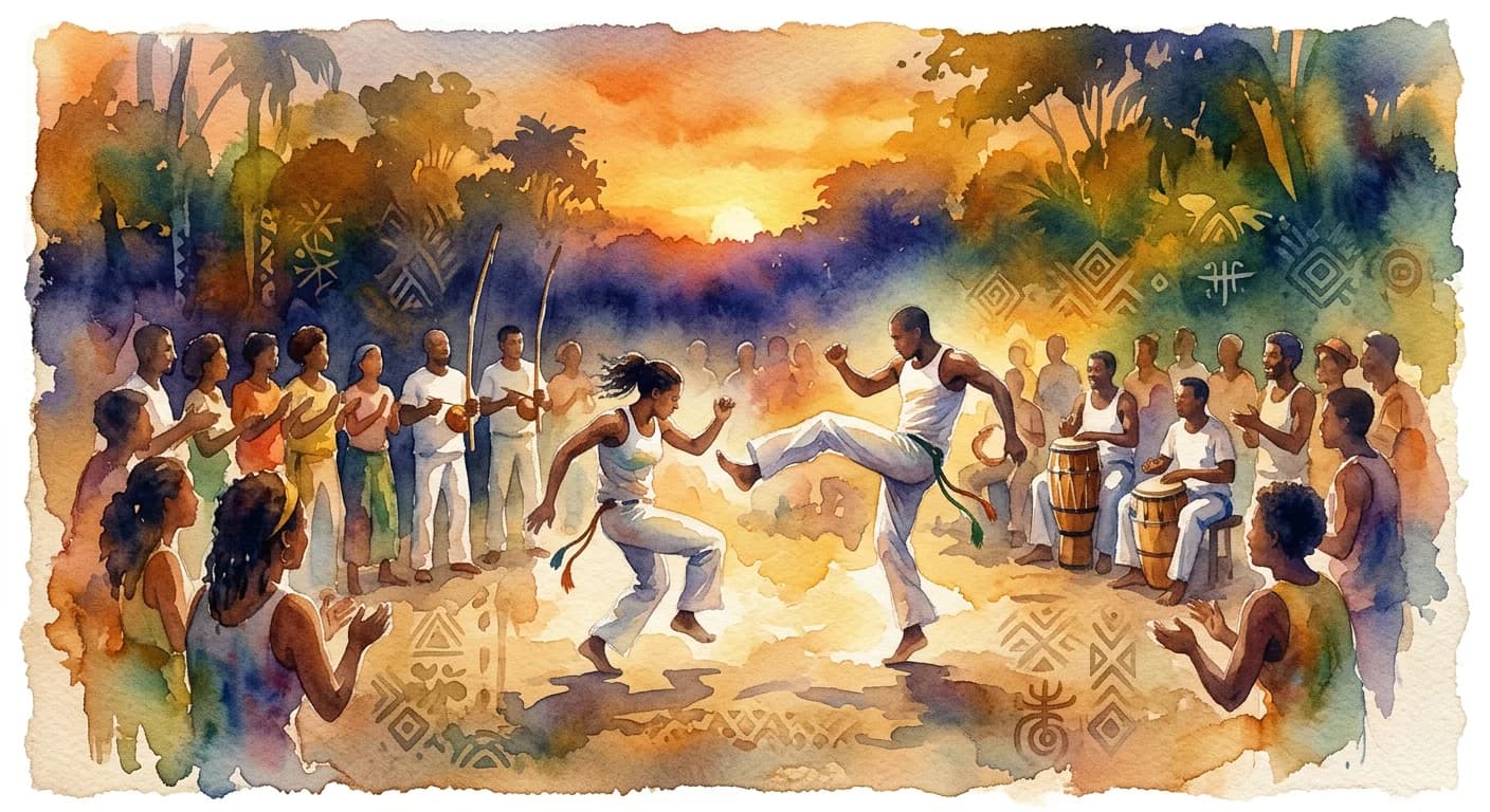 Artistic representation of Capoeirista