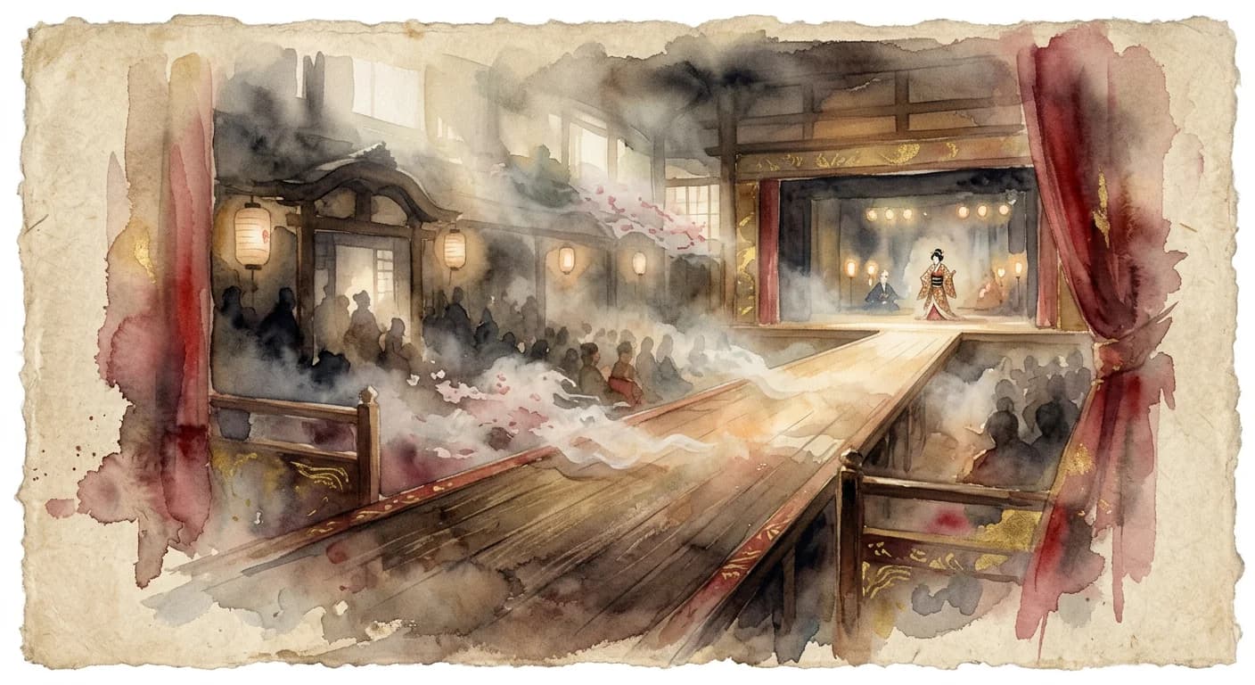 Artistic representation of Hanamichi