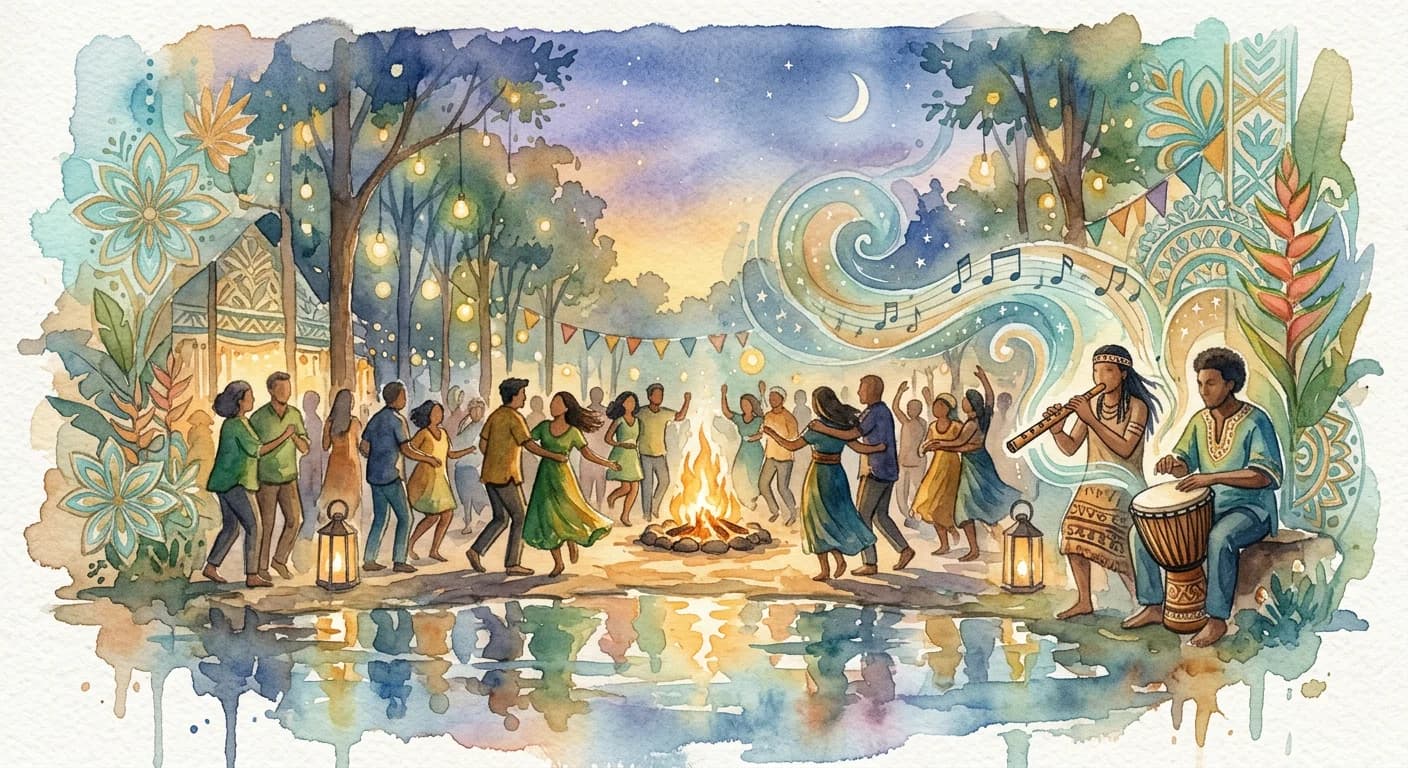 Artistic representation of Cumbia