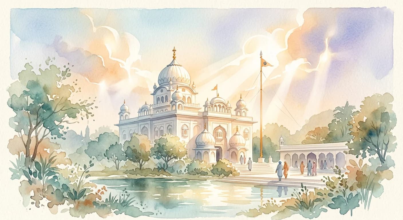 Artistic representation of Gurdwara