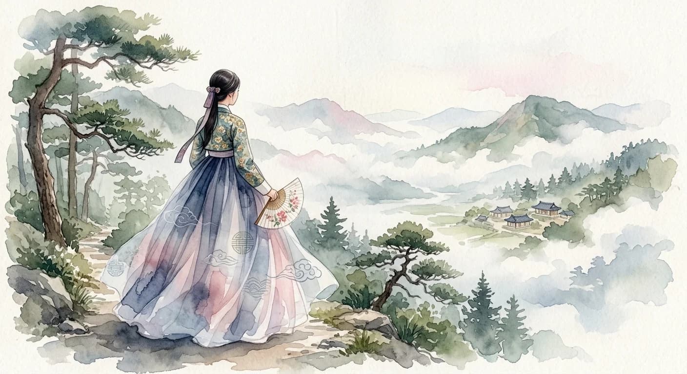 Artistic representation of Hanbok