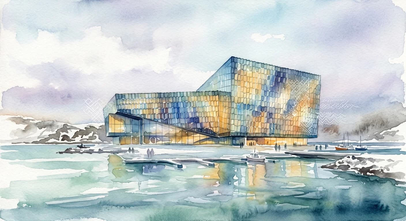 Artistic representation of Harpa