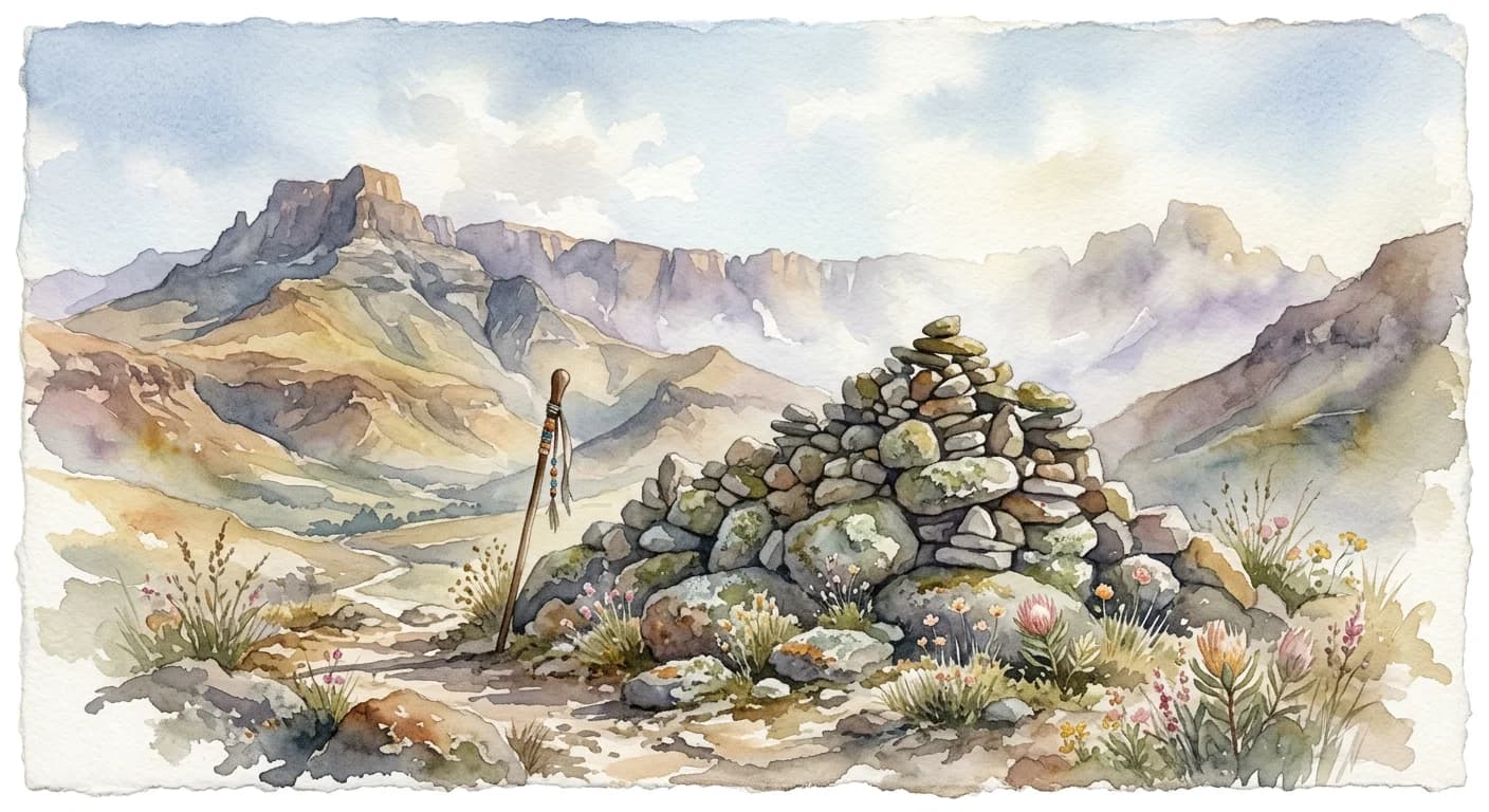 Artistic representation of Isivivane