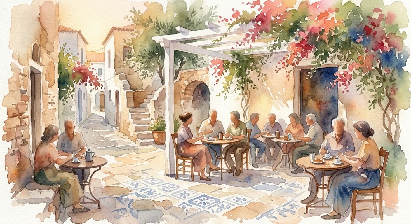 Artistic representation of Kafenio