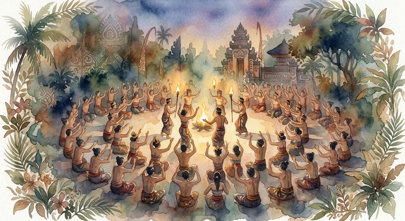Artistic representation of Kecak