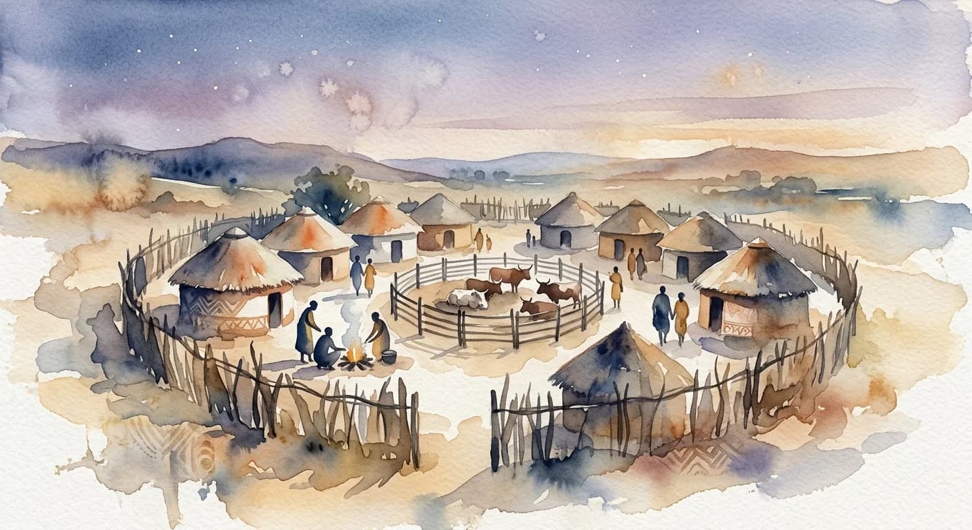 Artistic representation of Kraal