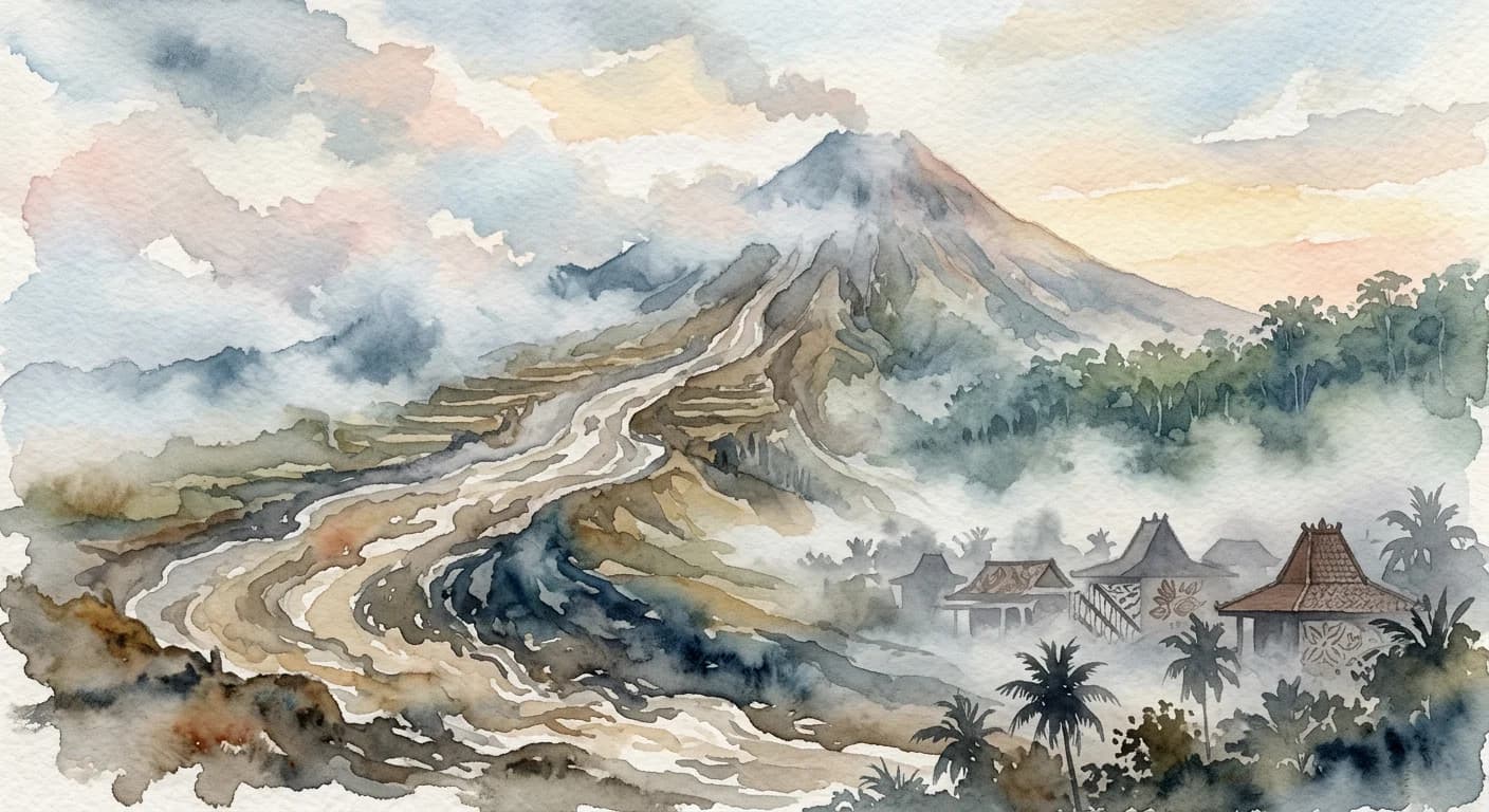 Artistic representation of Lahar