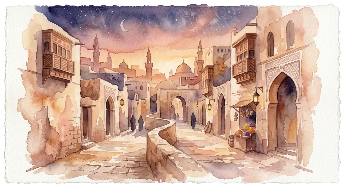 Artistic representation of Medina
