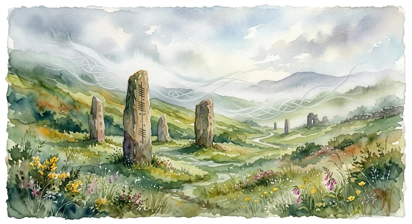 Artistic representation of Ogham