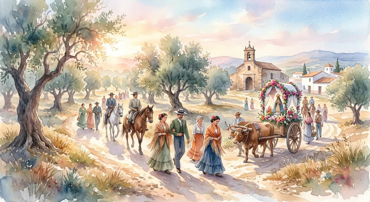 Artistic representation of Romería