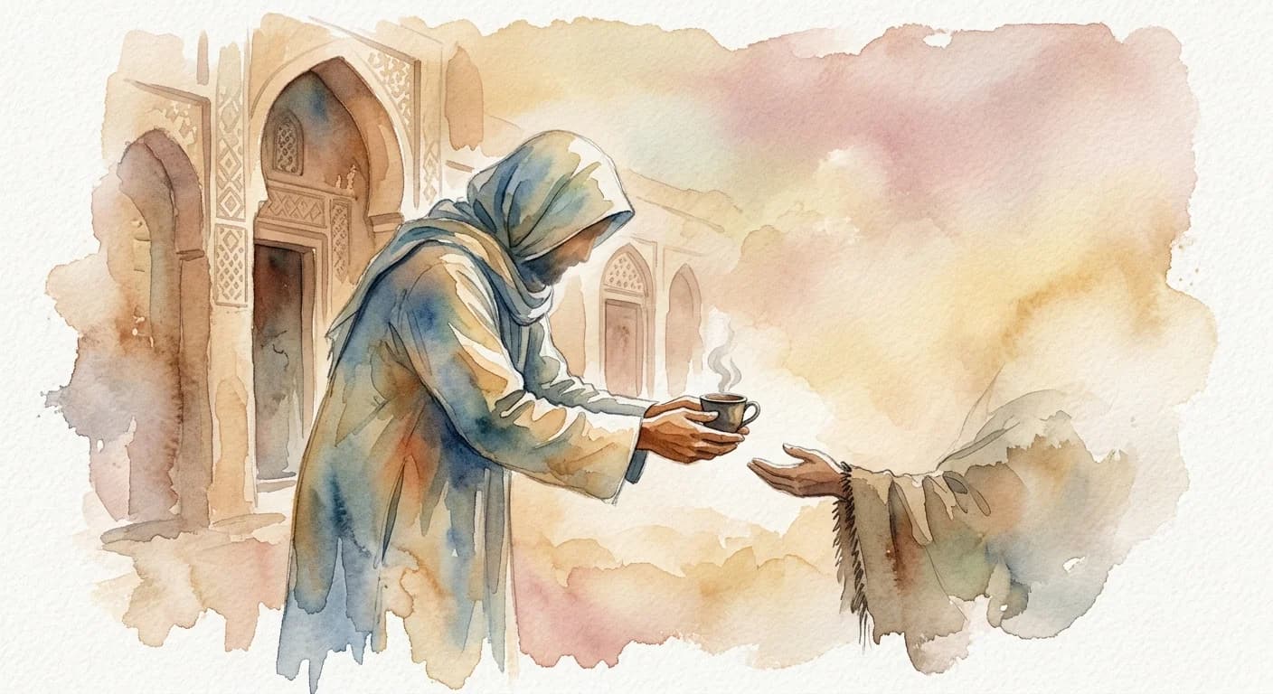 Artistic representation of Sadaqah
