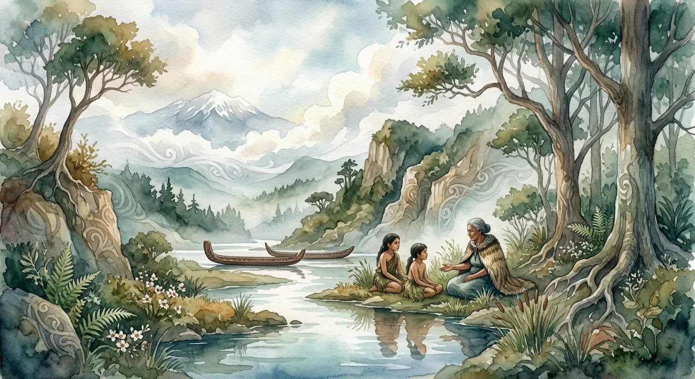 Artistic representation of Tangata whenua