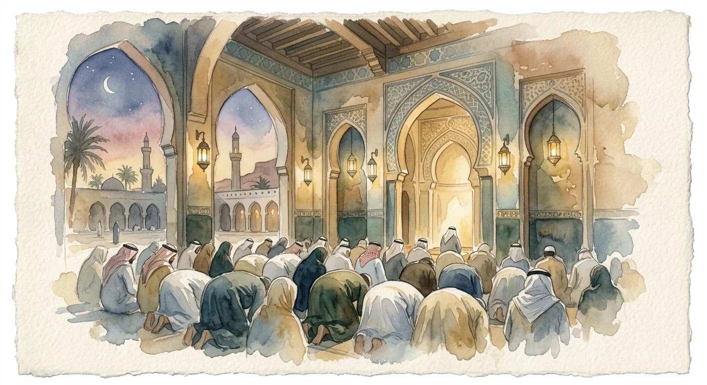 Artistic representation of Tarawih