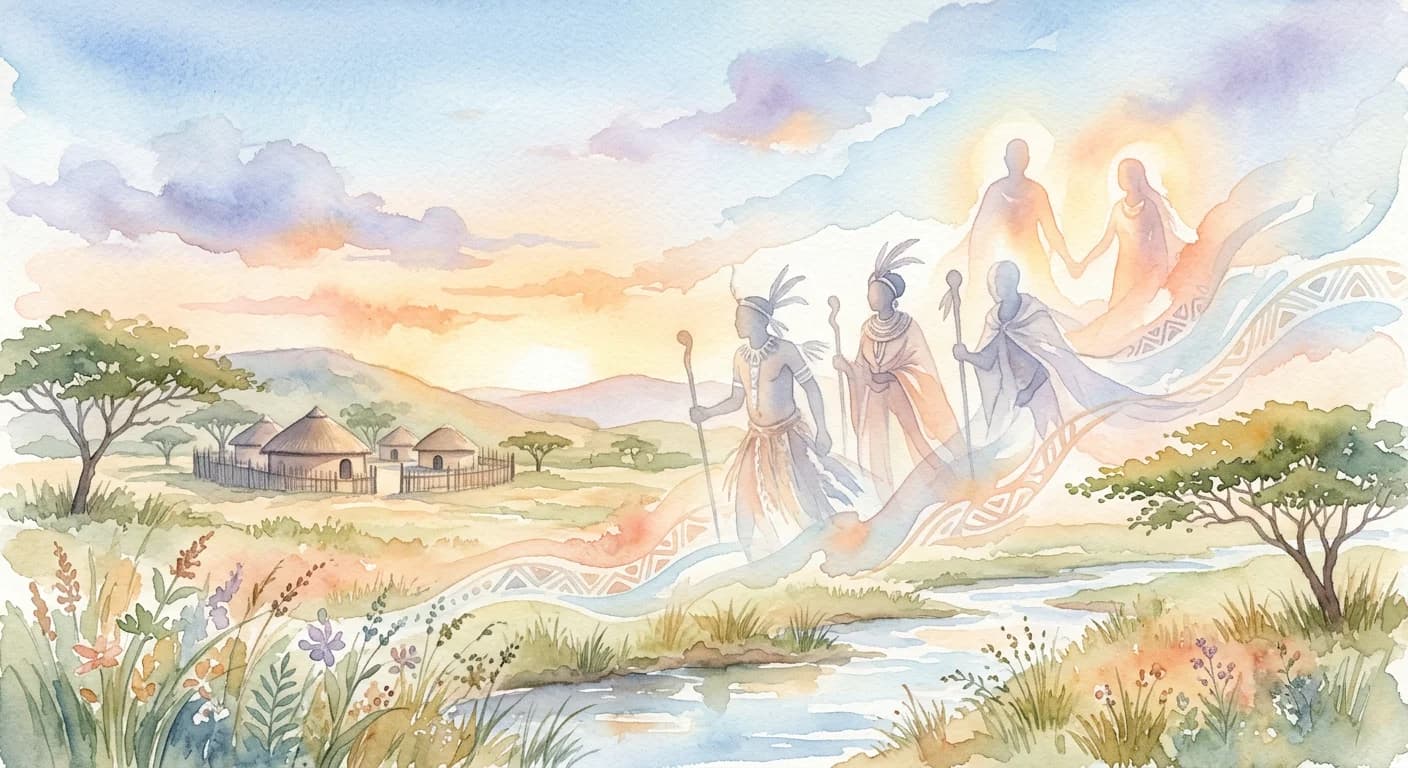Artistic representation of Amadlozi