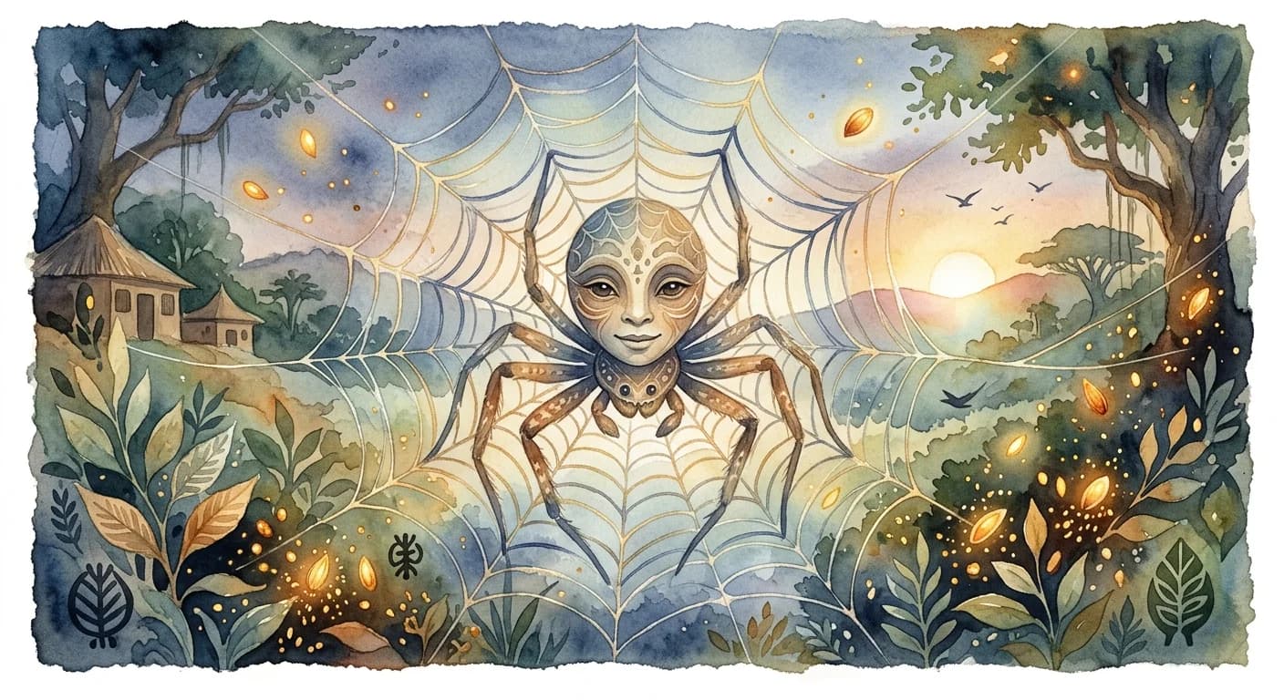 Artistic representation of Ananse