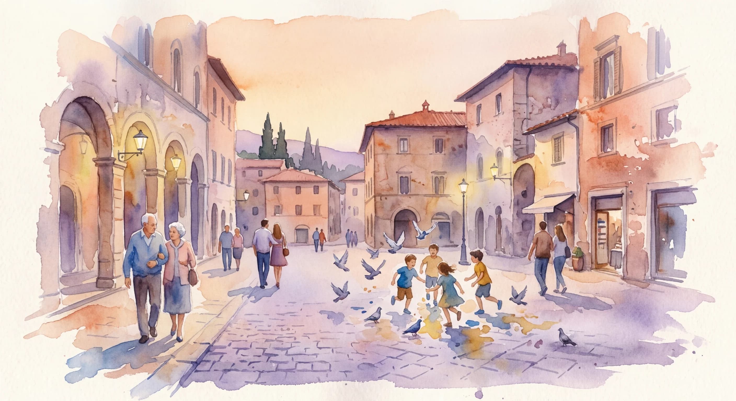 Artistic representation of Passeggiata