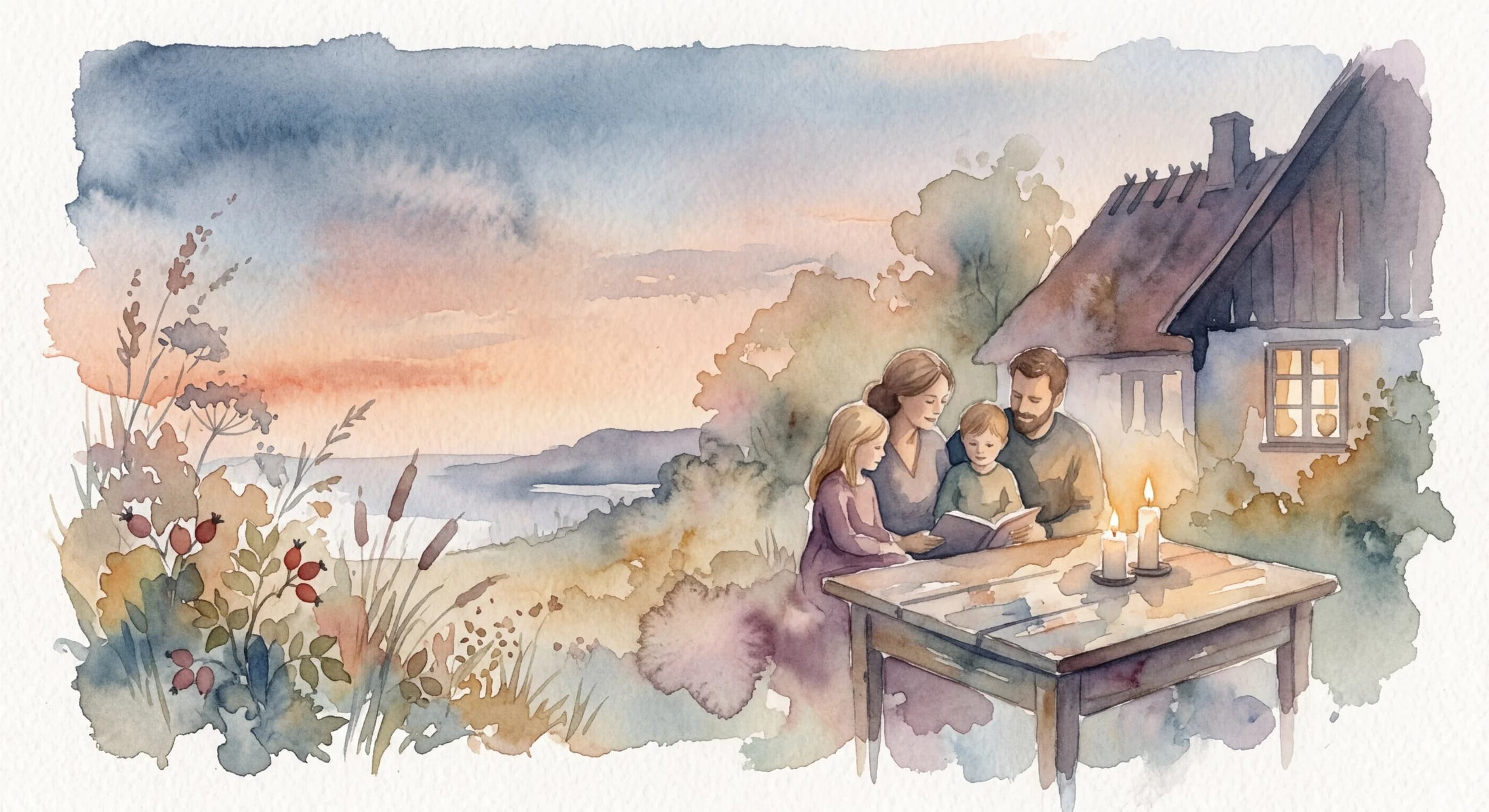Artistic representation of Familiehygge