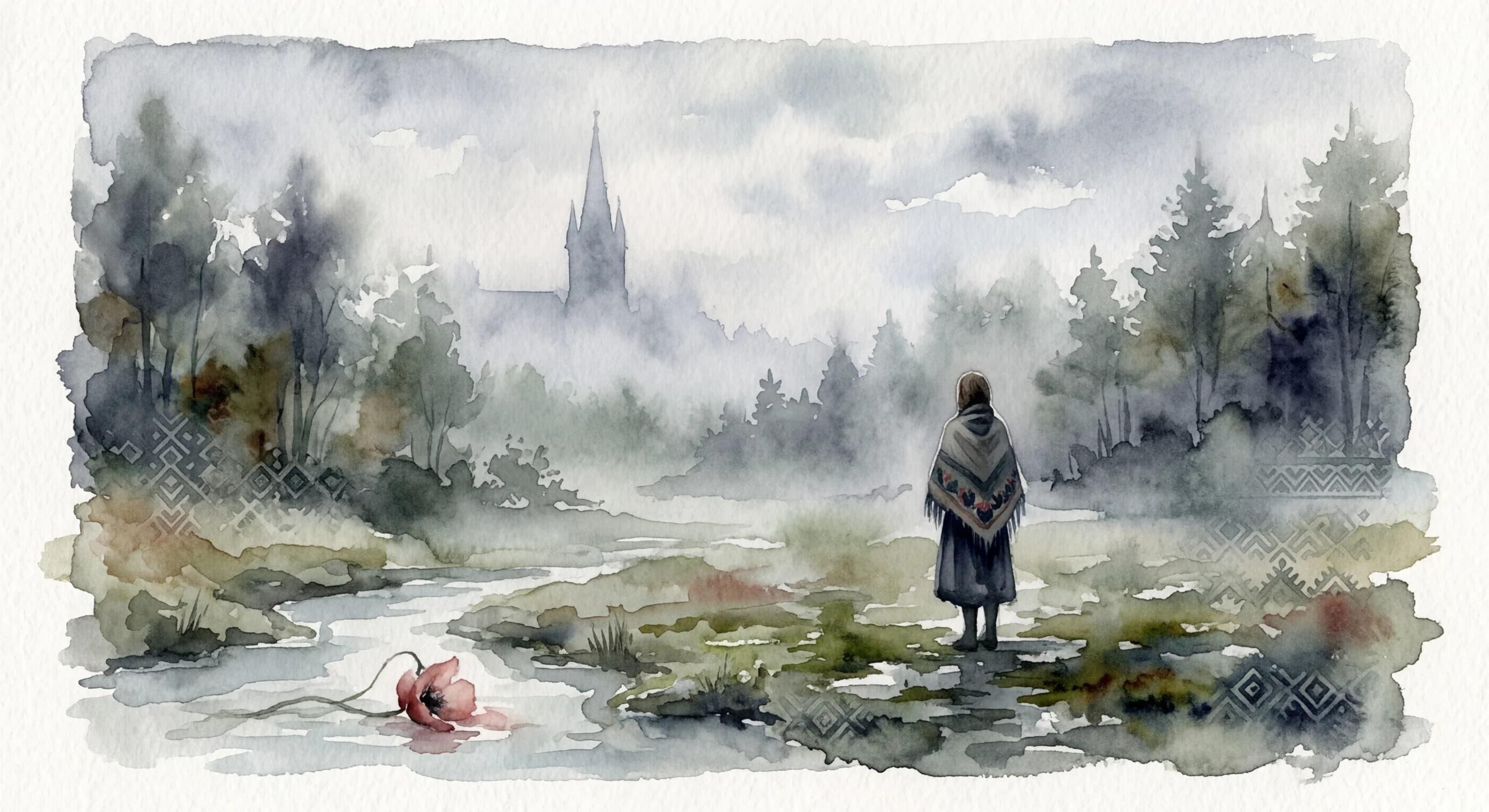 Artistic representation of żal