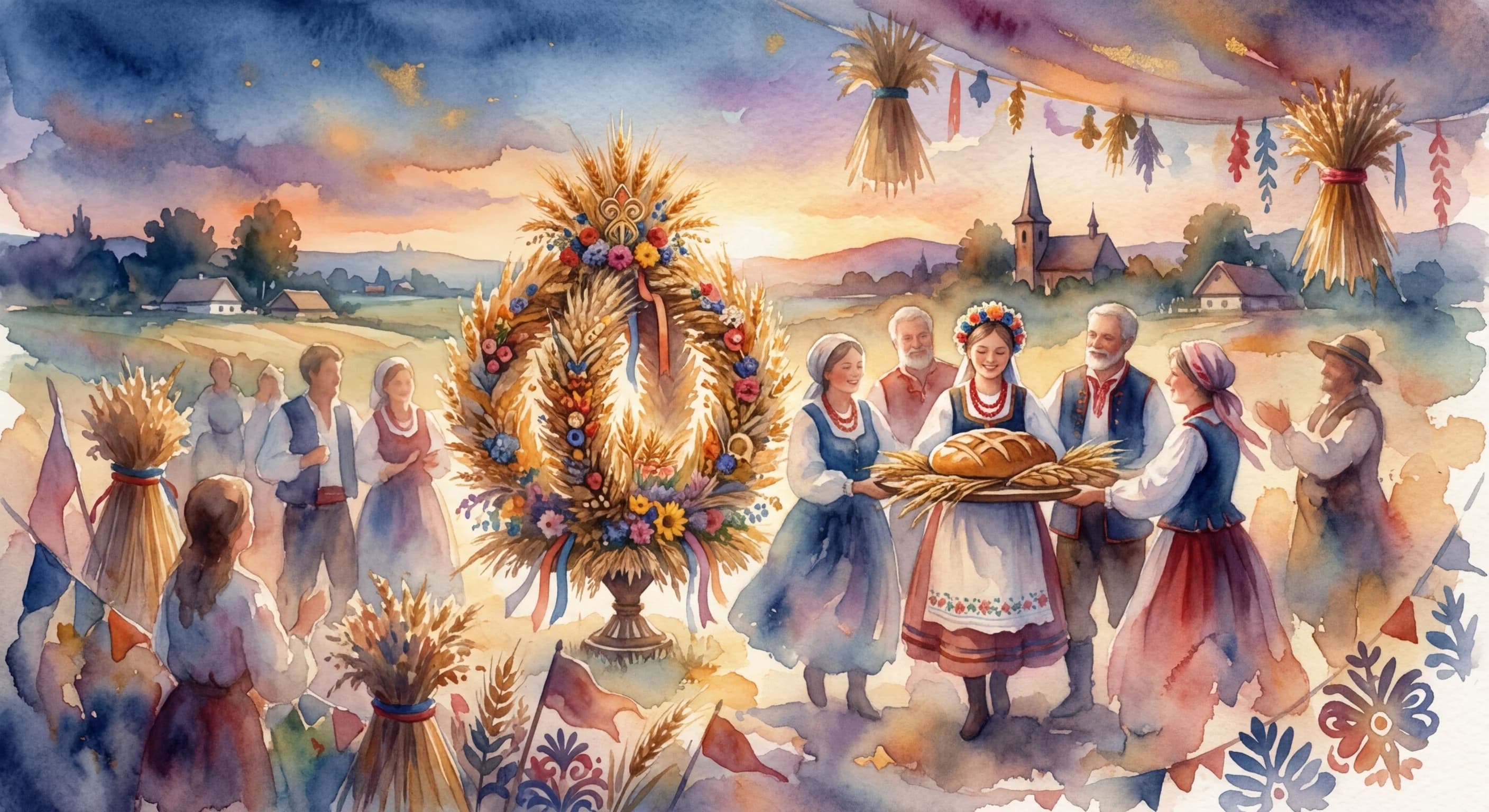 Artistic representation of dożynki