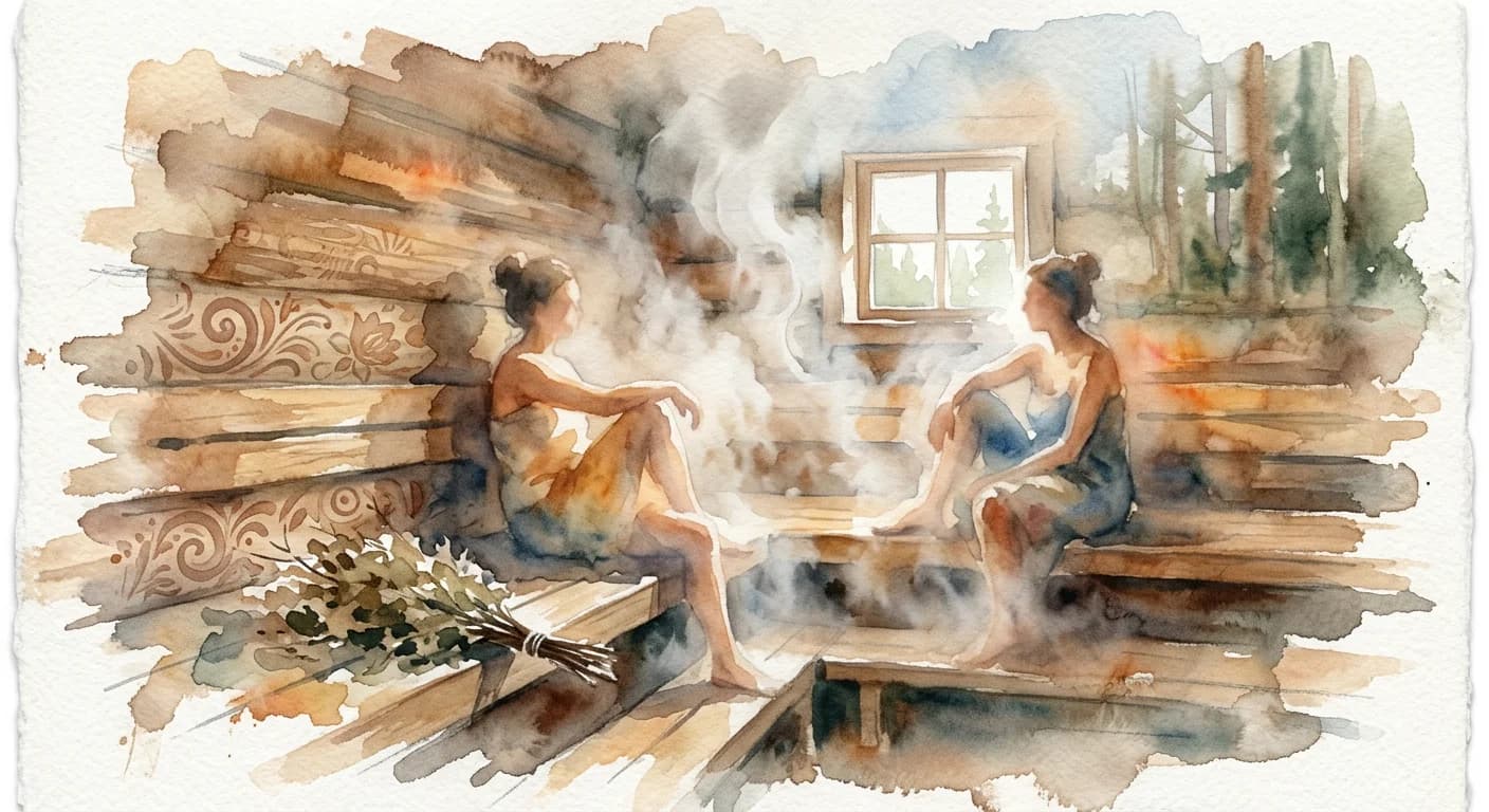 Artistic representation of banya