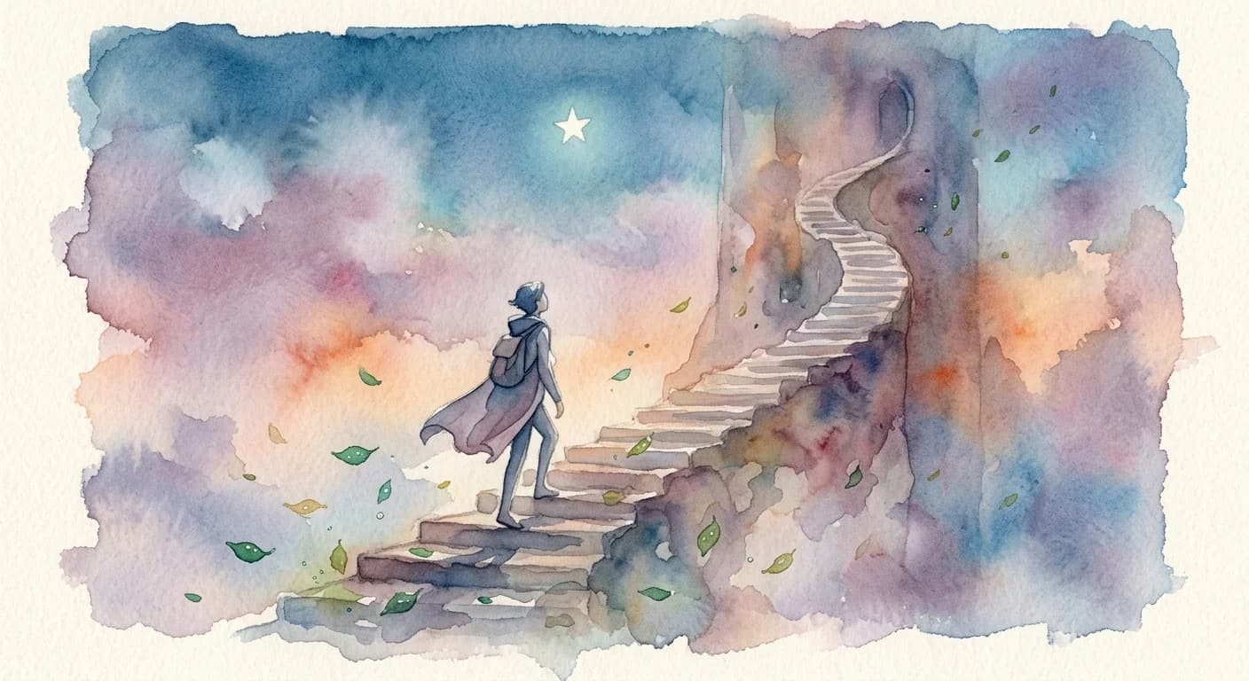 Artistic representation of l’esprit d’escalier