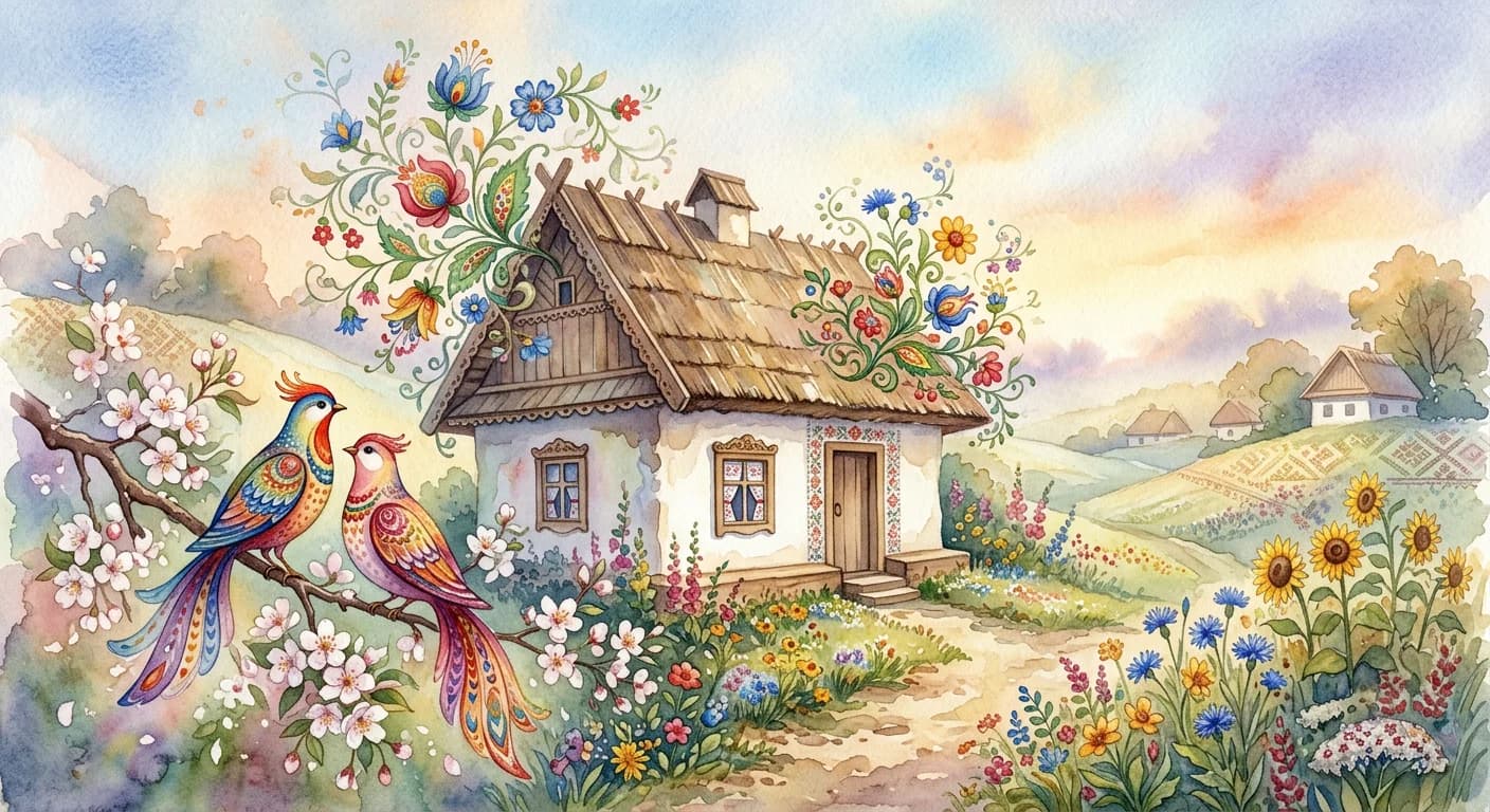 Artistic representation of Petrykivka