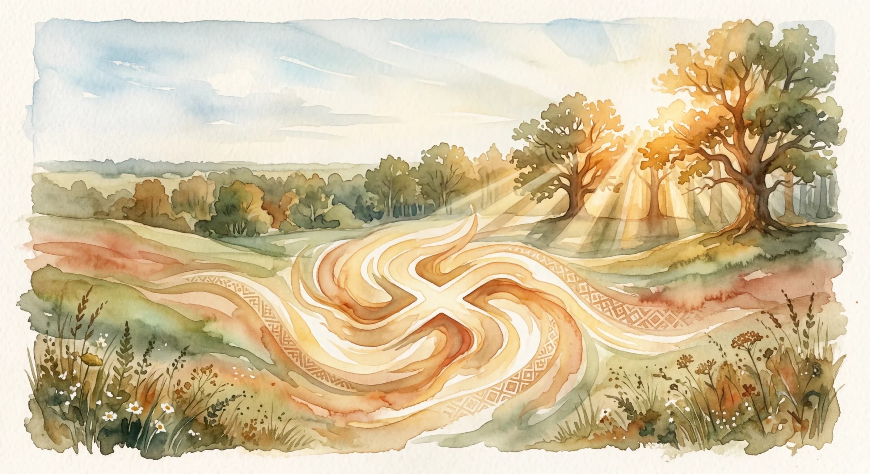 Artistic representation of ugunskrusts