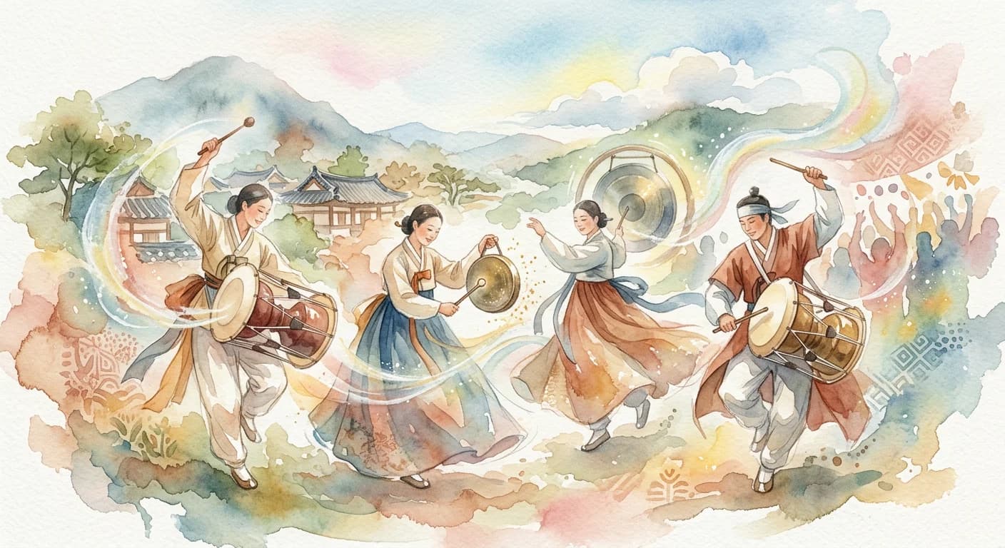 Artistic representation of Samulnori