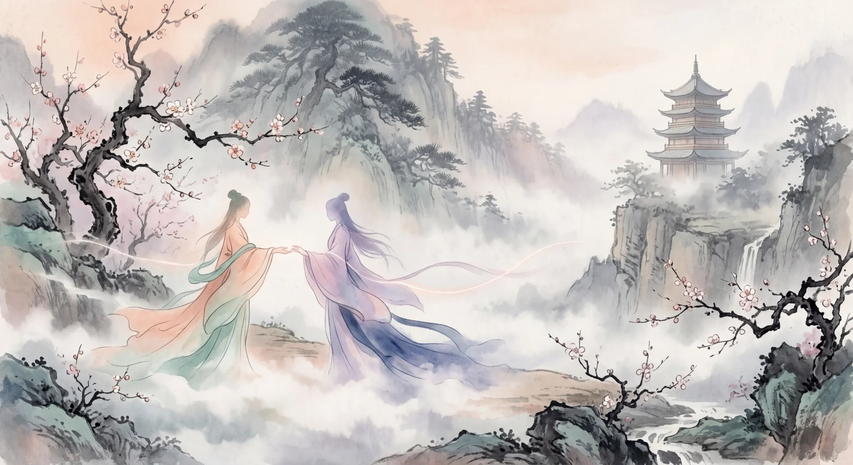 Artistic representation of yuánfèn