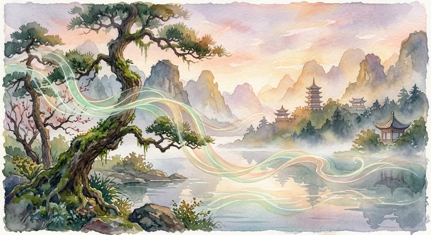 Artistic representation of qì